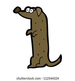 caricatura mendigando perro