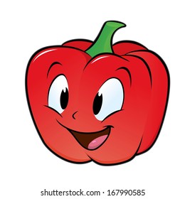 Cartoon Bell Pepper. Isolated Objects For Design Element