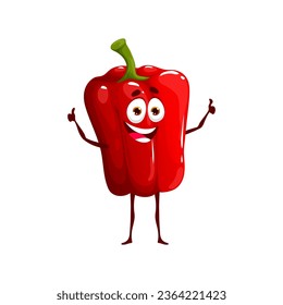 Cartoon bell pepper keto dieta personaje de comida. Keto producto dietético carácter cómico, nutrición sana alimento vegetal aislado vector personaje infantil o pimienta saludable mascota linda