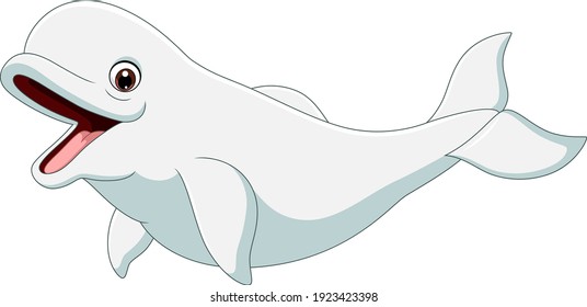 Cartoon beluga isolated on white background