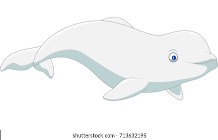 Cartoon beluga isolated on white background