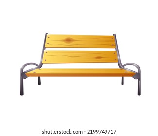 Cartoon bench isolated on a white background.
