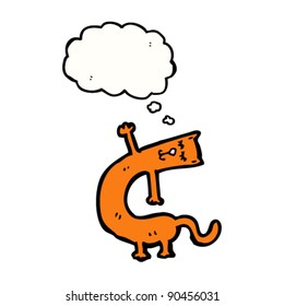 cartoon bendy orange cat with thought bubble cartoon bendy orange cat with thought bubble