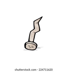 cartoon bent iron nail