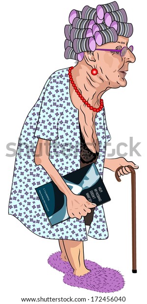 Inderin Oma Cartoon Orgasmus