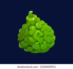 Cartoon bergamot fruit, isolated vector fresh citrus bergamia tropical plant. Whole natural exotic fruit with wrinkled green peel. Ripe healthy organic product with citrusy aroma and natural vibrancy