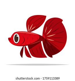 Cartoon betta fish vector isolated illustration