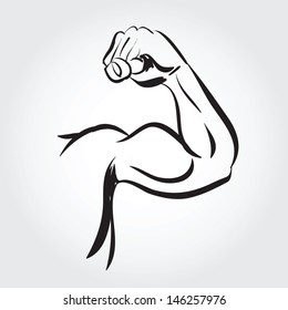 Cartoon biceps (man's arm muscles),Vector Eps10
