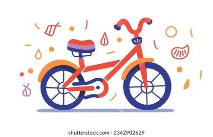 Cartoon Bicycle Children's Illustrations and Vector Poster Design
