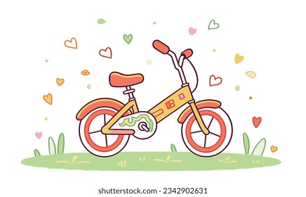 Cartoon Bicycle Children's Illustrations and Vector Poster Design