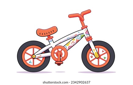 Diseño de afiches vectoriales e ilustraciones para niños en bicicleta de caricatura
