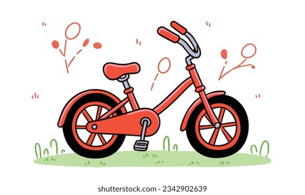 Diseño de afiches vectoriales e ilustraciones para niños en bicicleta de caricatura