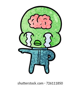 caricatura de un gran alien