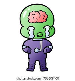 caricatura de un gran alien