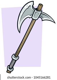 Cartoon Big Combat Axe Vector Icon Stock Vector (Royalty Free ...