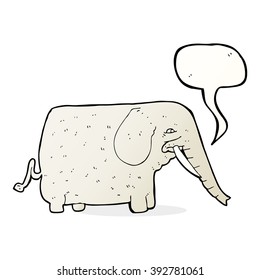 caricatura de elefante grande con burbuja de habla