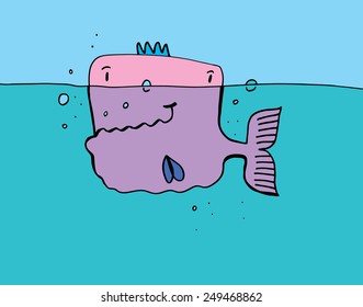 Cartoon Big fish