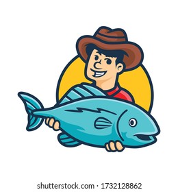 Cartoon Big Fish Mascot V2 Logo