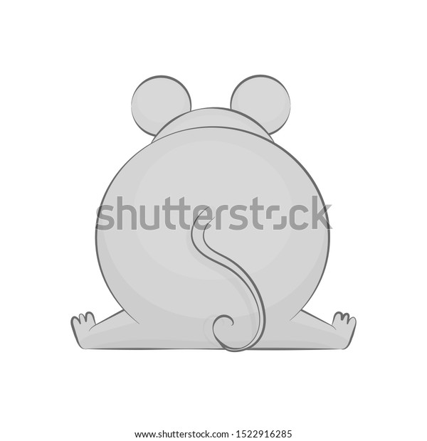 Cartoon Big Mouse Back Cute Animal Stock Vector (Royalty Free ...