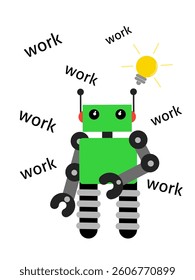 cartoon big robot icon over white background colorful design vector illustration
