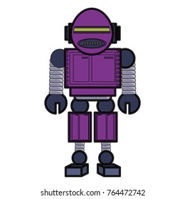 cartoon big robot icon over white background colorful design vector illustration