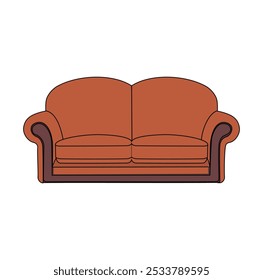 Cartoon Big Sofa Vector Illustration