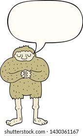 cartoon bigfoot with speech bubble