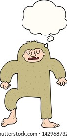 cartoon bigfoot with thought bubble