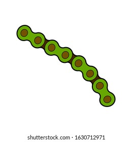 Cartoon Bike Chain Icon Vector