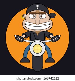 Cartoon biker