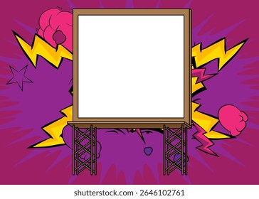 Cartoon Billboard, revista em quadrinhos Frame. Quadrinhos vetoriais retrô com design de arte pop.