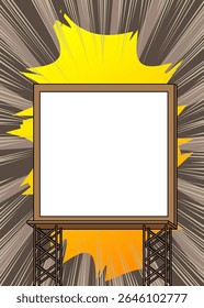 Caricatura, cómic Frame. Diseño de arte pop de cómics de Vector retro.