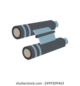 Cartoon binoculars. camping thematic element. Colorful vector illustration, flat style. design for cards, print, poster, cover