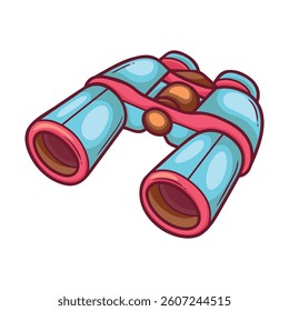 Cartoon Binoculars Vector Illustration on White Background
