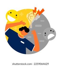 Caricatura de la condición bipolar del ser humano.