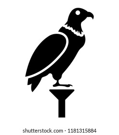 
A cartoon bird, bald eagle 
