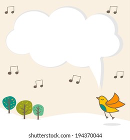 Cartoon bird banner with place for text