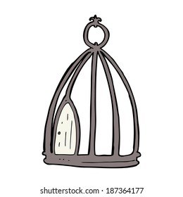jaula de pájaro de dibujos animados