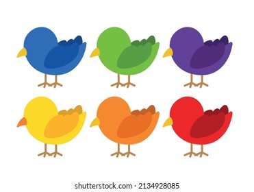Cartoon Bird Collection Set Vector