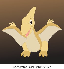 Cartoon bird dinosaur animal vector illustration
