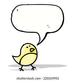 cartoon bird drawing with speech bubble