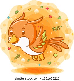Cartoon Bird flying too slow of illustration