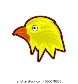 Cartoon Bird, Head Bird Mascot Vector Illustration