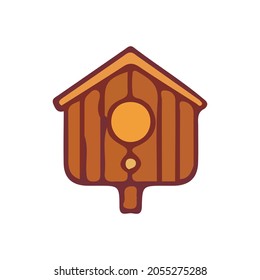 cartoon bird house. ccute simple illustration