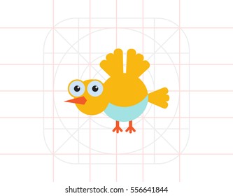 Cartoon bird icon