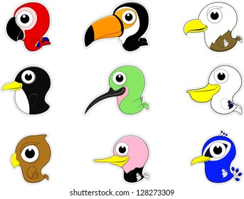 Cartoon Bird Icon Set