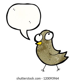 pájaro caricaturista mirando hacia arriba
