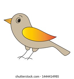Cartoon bird on white background
