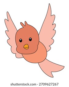 Caricatura de un pájaro sobre fondo blanco