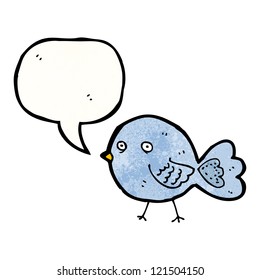 cartoon bird with speech bubble